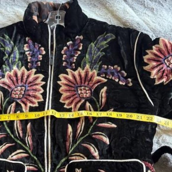 FARM Rio Black Marvelous Garden Puffer Jacket Exotic Tropical Leopard Print - Picture 12 of 16